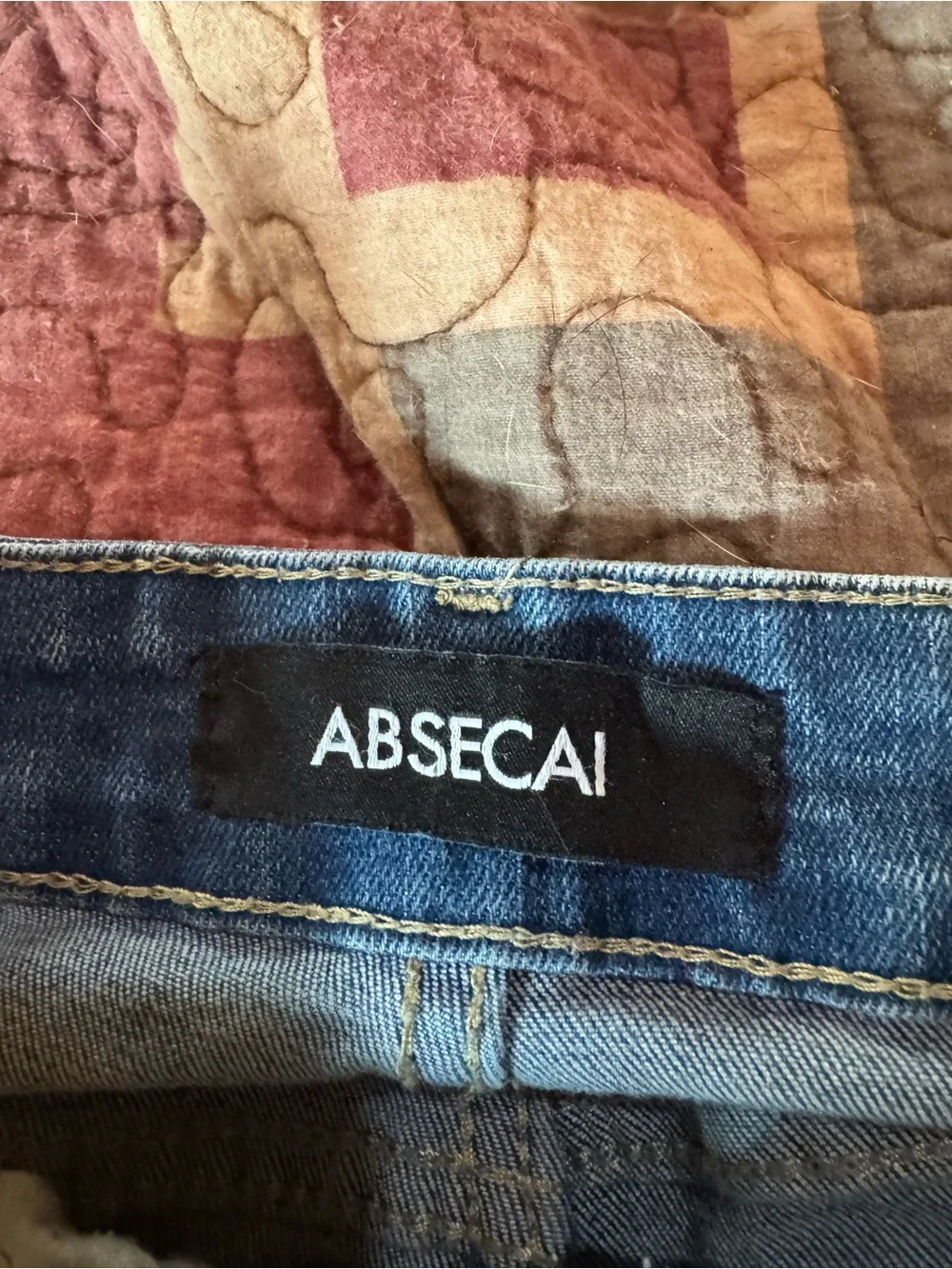 90s style Blue Distressed Jeans with Yellow Side Stripe